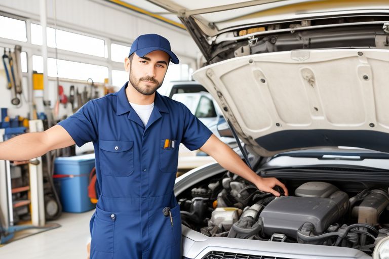 naprawy powypadkowe gorlice - mechanik podczas pracy